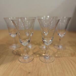 Vintage Czech Etched Cordial Glass - set of 6